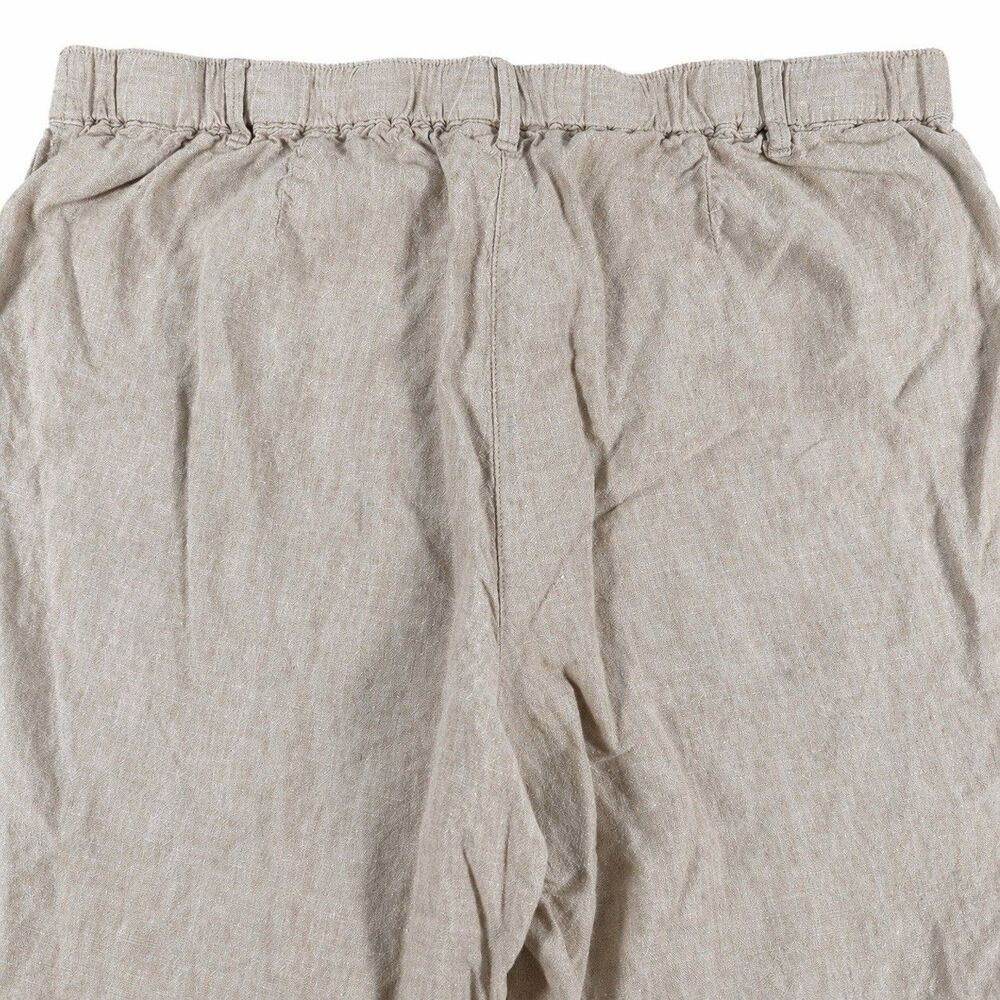J Jill Love Linen Pants Womens XL Beige Cropped Wide Leg Elastic Waist - Picture 5 of 7